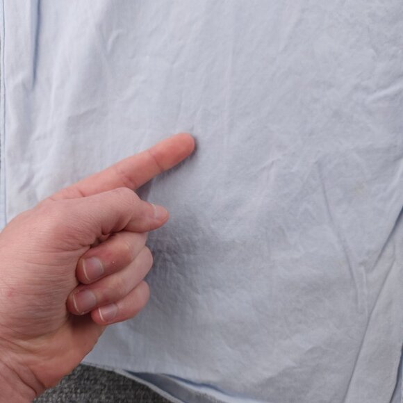 Brooks Brothers Medium Cotton Button-Down Blue Shirt Pocket Long Sleeve Mens - Picture 15 of 16